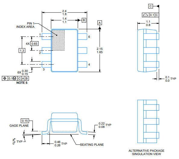 DAC7311IDCKR Dimension